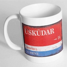 Azresa Istanbul Üsküdar Sokak Tabelası Baskılı Kupa Bardak