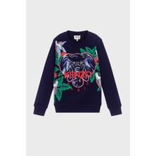 Kenzo Pamuklu Bisiklet Yaka Çocuk Sweat Sweat K25704/868 Electrıc Blue