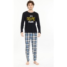 Tampap Erkek Baskılı Pijama Takımı Uzun Kollu Tampap