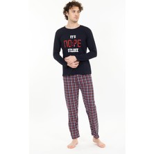Tampap Erkek Baskılı Pijama Takımı Uzun Kollu Tampap
