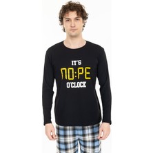 Tampap Erkek Baskılı Pijama Takımı Uzun Kollu Tampap