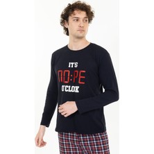 Tampap Erkek Baskılı Pijama Takımı Uzun Kollu Tampap