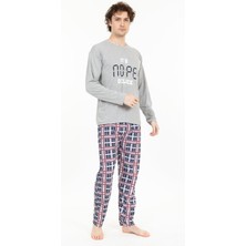 Tampap Erkek Baskılı Pijama Takımı Uzun Kollu Tampap