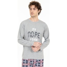 Tampap Erkek Baskılı Pijama Takımı Uzun Kollu Tampap