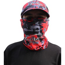 Captain Fisherman Style Camo Red Set Cap+Eldiven+Kolluk+Buff