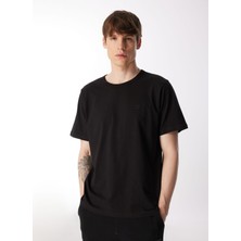 Wrangler Bisiklet Yaka Siyah Erkek T-Shirt W241575001 Bisiklet Yaka T-Shirt