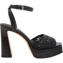 Katy Perry The Steady Ankle Strap Kadın Siyah Hasır Topuklu Sandalet