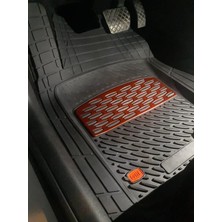 Sare Tuning  Opel Corsa D 2007-2014  Krom Kırmızı Lüx 4d Havuzlu Oto Paspas Takımı