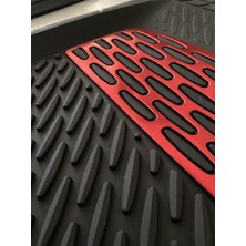 Sare Tuning  Renault Clio 2 Hb 1998-2005  Krom Kırmızı Lüx 4d Havuzlu Oto Paspas Takımı