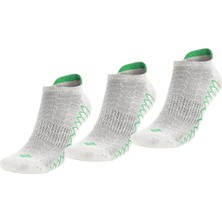 Bonny Silver Koku Yapmayan Koşu ve Yürüyüş Kadın Patik Yeşil Gümüş Çorap 3'lü Paket