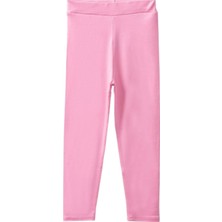 Bebelop Kız Çocuk Dalgıç Bel Lastik Kemerli Likralı Uzun Boy Düz Tayt