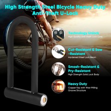 Enjoy Outdoor Bisiklet Kilidi Hırsızlığa Karşı U-Şekilli Çelik Kilit 2 Tuşlu Taşınabilir Güçlü Güvenlik Kilidi Kırılmaz Bisiklet Scooter Aksesuarları (Yurt Dışından)