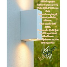 Full Reyon Çift Yönlü Kare Beyaz Kasa Bahçe, Balkon, Teras, Kamelya, Veranda Apliği, Iç ve Dış Mekan Armatür