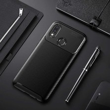Voyo Huawei P20 Lite Kılıf Karbon Koruyucu Yumuşak Silikon Nero Kapak