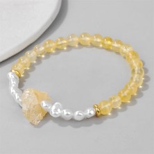 Kilinmoli Düzensiz Doğal Kristal Inci Bileklik 6mm Yeşil Aventurin Ametist Gül Kuvars Charm Bilezik Kadınlar Için Kız Enerji Takı (Yurt Dışından)