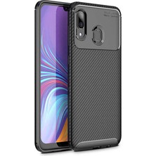 Voyo Samsung Galaxy A40 Kılıf Karbon Koruyucu Yumuşak Silikon Nero Kapak