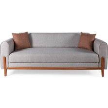 Perla Sofa Ferranti Plus Ahşap Yataklı Sandıklı Kanepe Krem