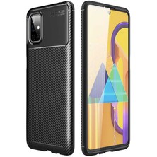 Voyo Samsung Galaxy M31S Kılıf Karbon Koruyucu Yumuşak Silikon Nero Kapak