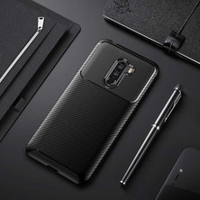 Voyo Xiaomi Pocophone F1 Kılıf Karbon Koruyucu Yumuşak Silikon Nero Kapak