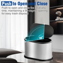Sant Kuee  Kapaklı Mini Çöp Kovası, 4l Küçük Mutfak Kompost Kutusu Tezgah Üstü Çöp Kovası, Paslanmaz Çelik Mini Çöp Kovası Gümüş (Yurt Dışından)