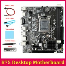 Sant Kuee  B75 Masaüstü Anakart + Sata Kablosu + Anahtar Kablosu + Termal Ped + Termal Gres + Bölme LGA1155 Ddr3 Desteği 2X8G Pcı E 16X (Yurt Dışından)