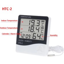 Zining Shop Htc-2 Tarzı Dijital LCD Sıcaklık Nem Ölçer Ev Kapalı Açık Elektronik Termometre Higrometre Hava Istasyonu Çalar Saat ile (Yurt Dışından)