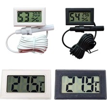 Zining Shop Gri Tarzı 1 Adet Mini Dijital LCD Kapalı Termometre Higrometre Kapalı Uygun Sıcaklık Sensörü Nem Ölçer Ölçer Aletleri Kablo (Yurt Dışından)