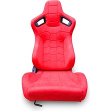 Mega Oto Market Spor Koltuk Recaro Model Alcantara Kırmızı 1 Takım 2 Adet