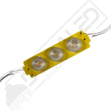 12 Volt Amber (Sarı) 3 Watt 3 Lü Lensli 3030 Reklamcı Modül 10 Adet