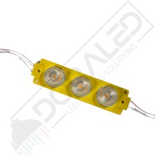 12 Volt Amber (Sarı) 3 Watt 3 Lü Lensli 3030 Reklamcı Modül 10 Adet