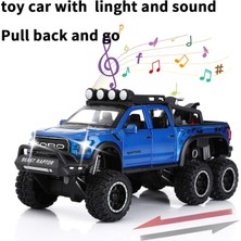Runjing Erkek Çocuklar Için Oyuncak Kamyonetler F150 Raptor Sesli ve Işıklı Döküm Metal Model Araba 3 Yaş ve Üzeri Çocuklar Için Mavi (Yurt Dışından)