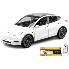 Runjing 1:24 Ölçekli Model Y Alaşım Araba Modeli Çocuklar Için Döküm Oyuncak Araçlar, Tesla Araba Modeli, Işıklı ve Müzikli Geri Çekilebilir Alaşım Araba, Yetişkinler ve Çocuklar Için Hedi (Yurt Dışından)