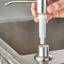 San Gold Pompa Kafası ve Tüpü-Mutfak Lavabo Tezgahı Pres Pompa Aparatı 350 ml Paslanmaz Çelik Tekrar Kullanılabilir Pompa Kafası Uzatma Tüpü Sıvı Şişe Lavabo Pompası (Yurt Dışından)