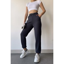 Yakamel Kadın Eşofman Altı Kalın Paçası Lastikli