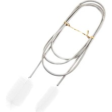 Pengfu Shop Sarı Stil 95AA Hortum Temizleme Fırçası Esnek Çift Uçlu Naylon Kıllar Akvaryum Filtre Fırçaları Paslanmaz Çelik Uzun Tüp Temizleme Fırçası (Yurt Dışından)