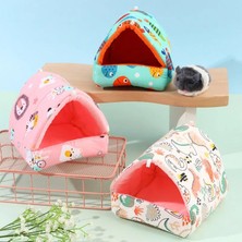 Pengfu Shop Bir Stil 8X8CM Sevimli Kış Sıcak Mini Hayvan Yatak Hamster Hamak Pamuk Yuva Kirpi Sincap Pet Asılı Kafes Ev Mağara Hamster Ev (Yurt Dışından)