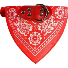 Pengfu Shop Kırmızı Stil Xl Boyutu Köpekler Kediler Için Pet Bandana Yaka Ayarlanabilir Pu Deri Üçgen Önlükler Eşarp Yaka Paisley Desenli Köpek Aksesuarları Için (Yurt Dışından)