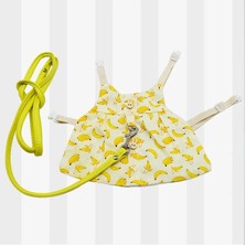 Pengfu Shop Muz Tarzı M Boyutu Pet Tavşan Giysileri Sevimli Ceket Kaban Küçük Hayvan Koşum Tasma Yelek Bunny Hamster Çanta Şapka Açık Tavşan Elbise Aksesuarları (Yurt Dışından)