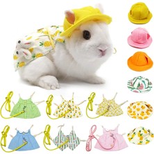 Pengfu Shop Muz Tarzı M Boyutu Pet Tavşan Giysileri Sevimli Ceket Kaban Küçük Hayvan Koşum Tasma Yelek Bunny Hamster Çanta Şapka Açık Tavşan Elbise Aksesuarları (Yurt Dışından)