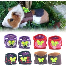 Pengfu Shop Bir Stil S Beden Tavşan Hamster Yelek Koşum Tasma ile Küçük Pet Göğüs Kemeri Gelincik Gine Domuzu Tavşan Hamster Koşum Yelek Tasma Pet Malzemeleri (Yurt Dışından)