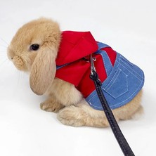Pengfu Shop No.1 Stili S Beden Ayarlanabilir Evcil Hayvan Gelincik Koşum Tavşan Elbise Jean Küçük Kediler Içinbebek Tavşansincaphamster Sıçan Fare Tasma Kurşun Halat Yelek (Yurt Dışından)