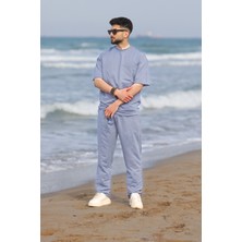 Yakamel Erkek Kısa Kollu Bisiklet Yaka Yazlık Pijama Takımı