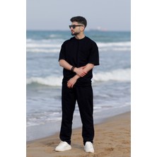 Yakamel Erkek Kısa Kollu Bisiklet Yaka Yazlık Pijama Takımı