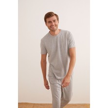 Yakamel Erkek Kısa Kollu Penye Pijama Takımı