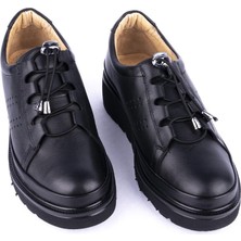 Deri Yumuşak Rahat Ortopedik Lastik Bağlı Ayakkabı