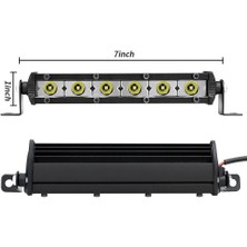 18W 17CM Düz Tek Sıra Üniversal Delici Sis Lambası LED Bar