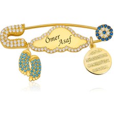 Serra Jewels Gümüş İsimli Bebek Yaka İğnesi