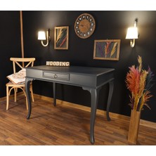 Wooding Mobilya 110 cm Çekmeceli Masif Antrasit Çalışma Masası