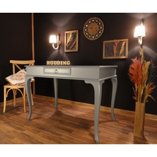 Wooding Mobilya 110 cm Çekmeceli Masif Gri Çalışma Masası