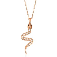 Serra Jewels Gümüş Rose Yılan Bayan Kolye